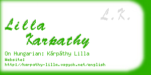 lilla karpathy business card